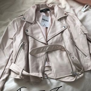 Forever 21 light pink faux leather jacket